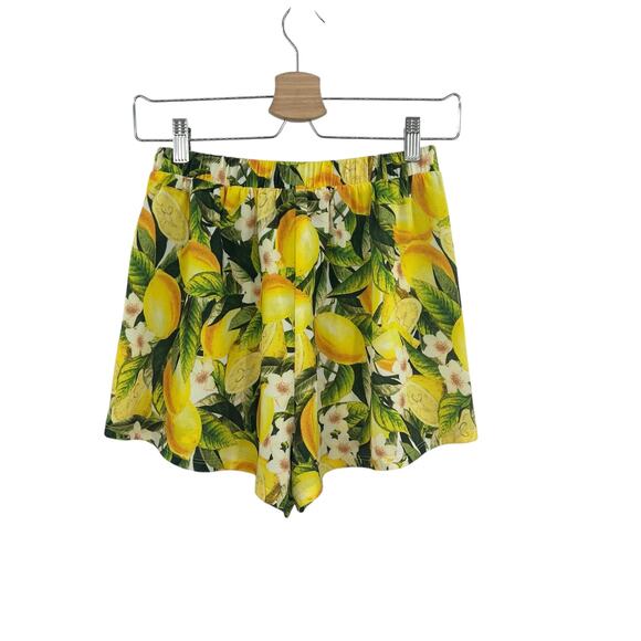 Show Me Your Mumu Martine Shorts Citrus Lemon Print Yellow Size Small - Picture 5 of 6
